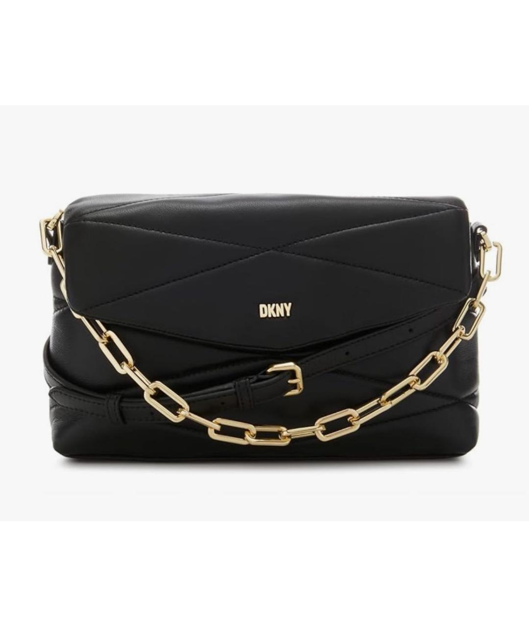 DKNY Черная кожаная сумка через плечо, фото 8