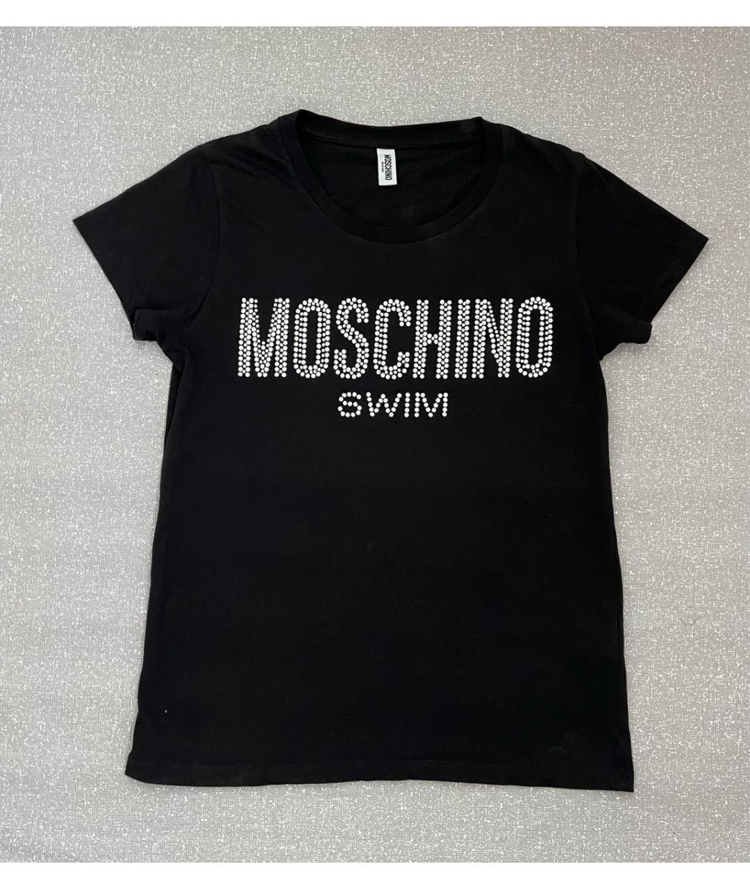 MOSCHINO Черная хлопковая футболка, фото 8