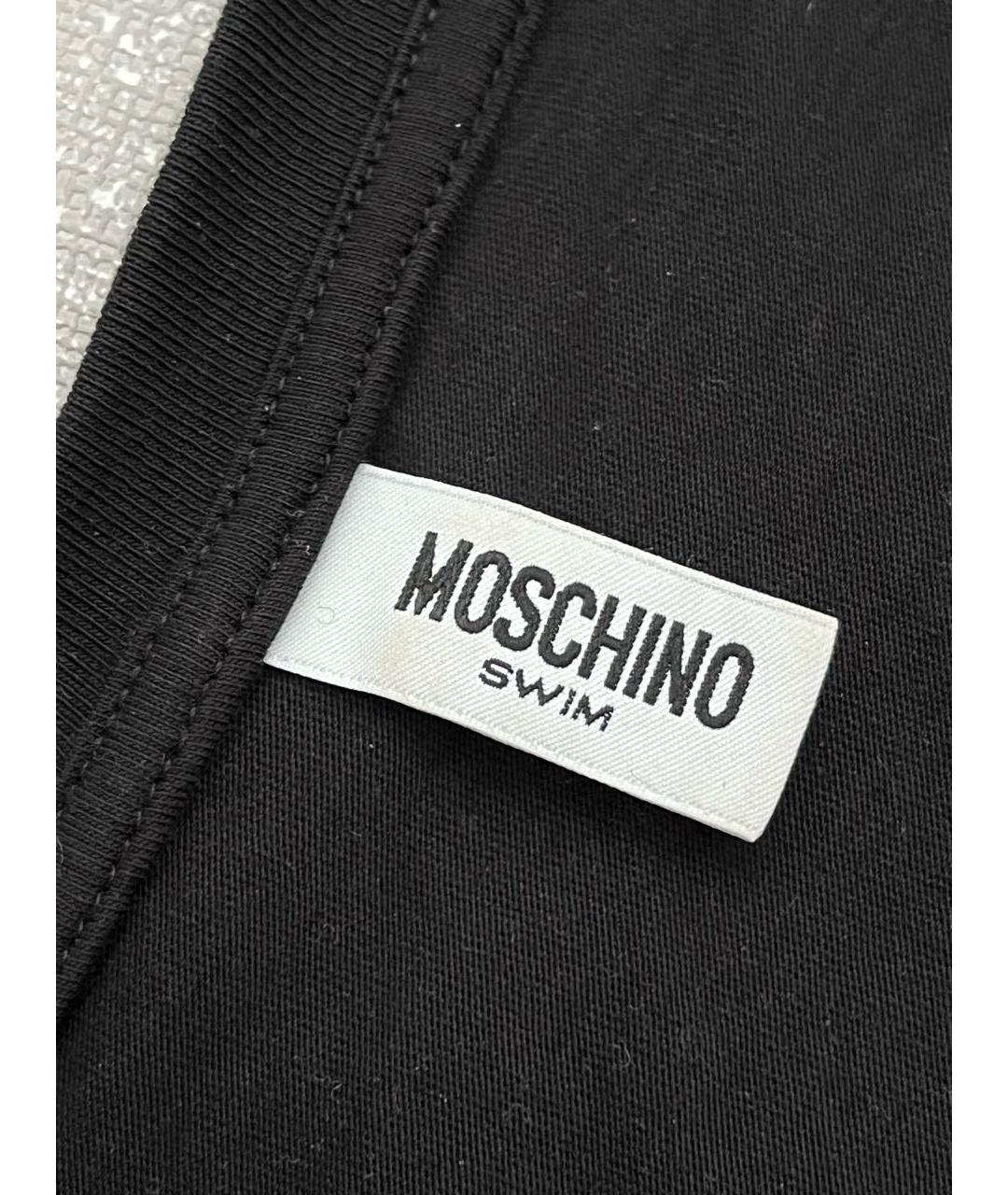 MOSCHINO Черная хлопковая футболка, фото 4