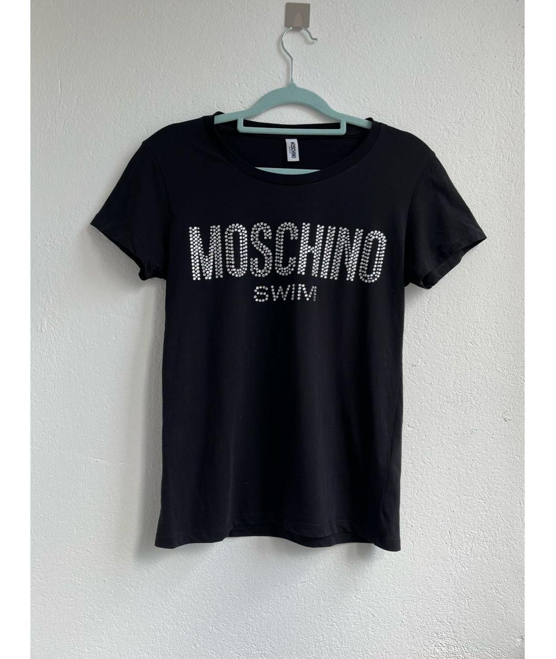MOSCHINO Черная хлопковая футболка, фото 2