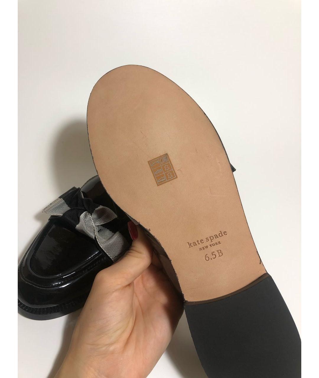 KATE SPADE Черные лоферы из лакированной кожи, фото 4