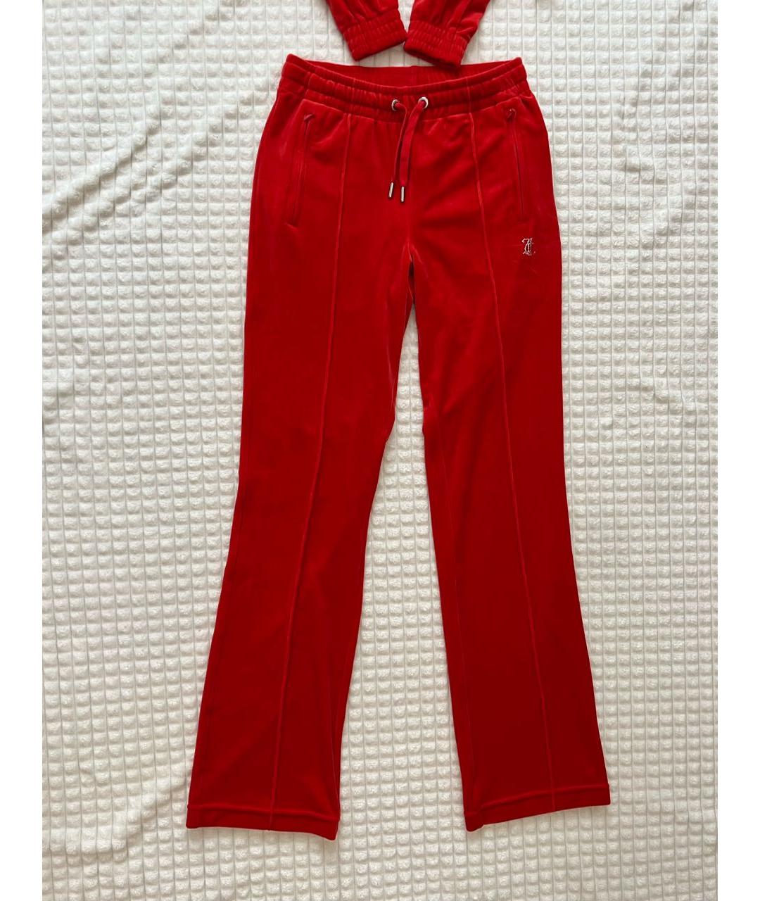 JUICY COUTURE Красный велюровый костюм с брюками, фото 4