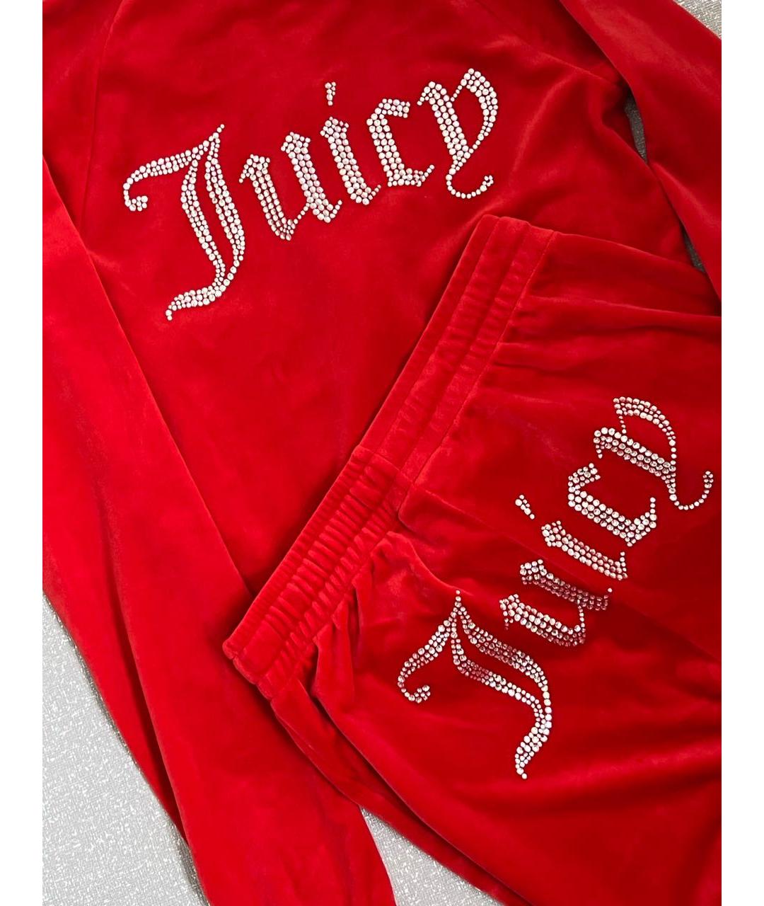 JUICY COUTURE Красный велюровый костюм с брюками, фото 6