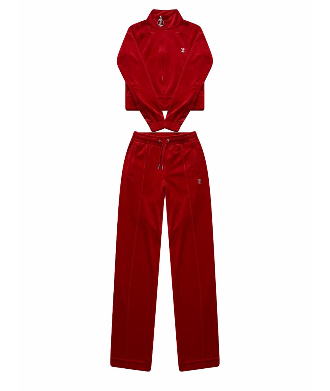 JUICY COUTURE Красный велюровый костюм с брюками, фото 1