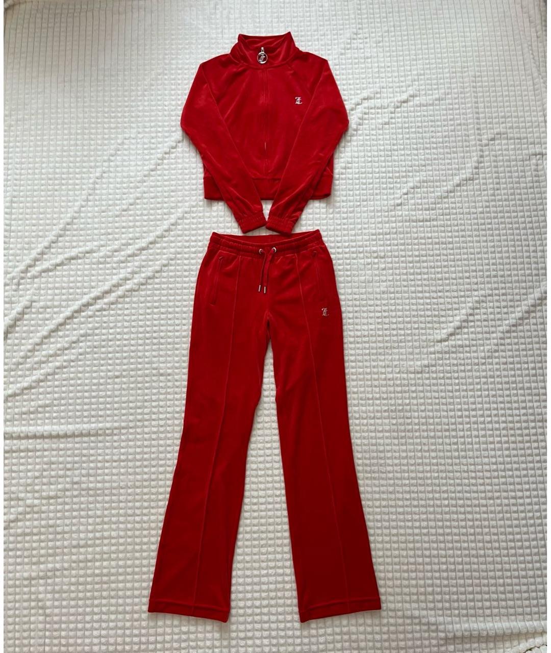 JUICY COUTURE Красный велюровый костюм с брюками, фото 9