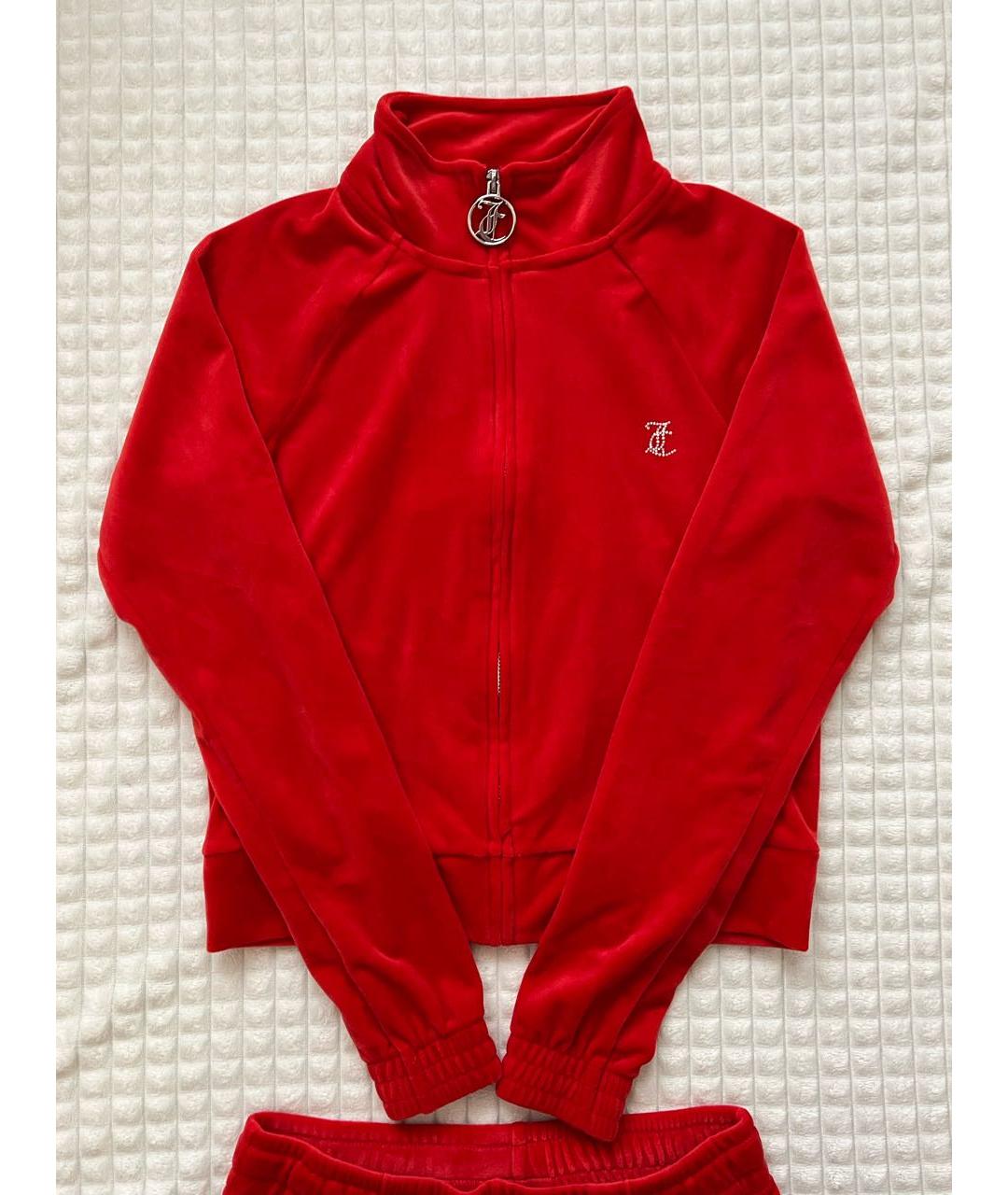JUICY COUTURE Красный велюровый костюм с брюками, фото 3