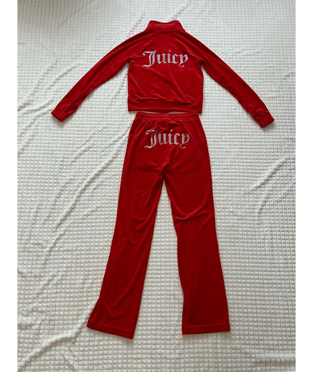 JUICY COUTURE Красный велюровый костюм с брюками, фото 2