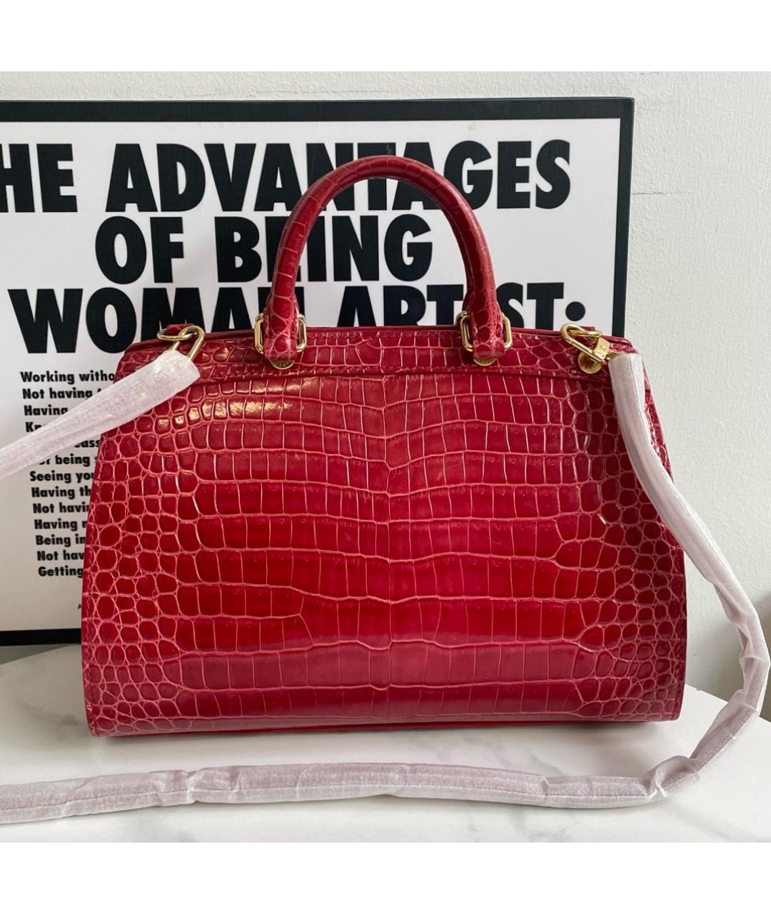 LOUIS VUITTON Красная кожаная сумка тоут, фото 8