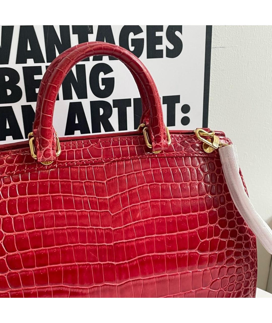 LOUIS VUITTON Красная кожаная сумка тоут, фото 2