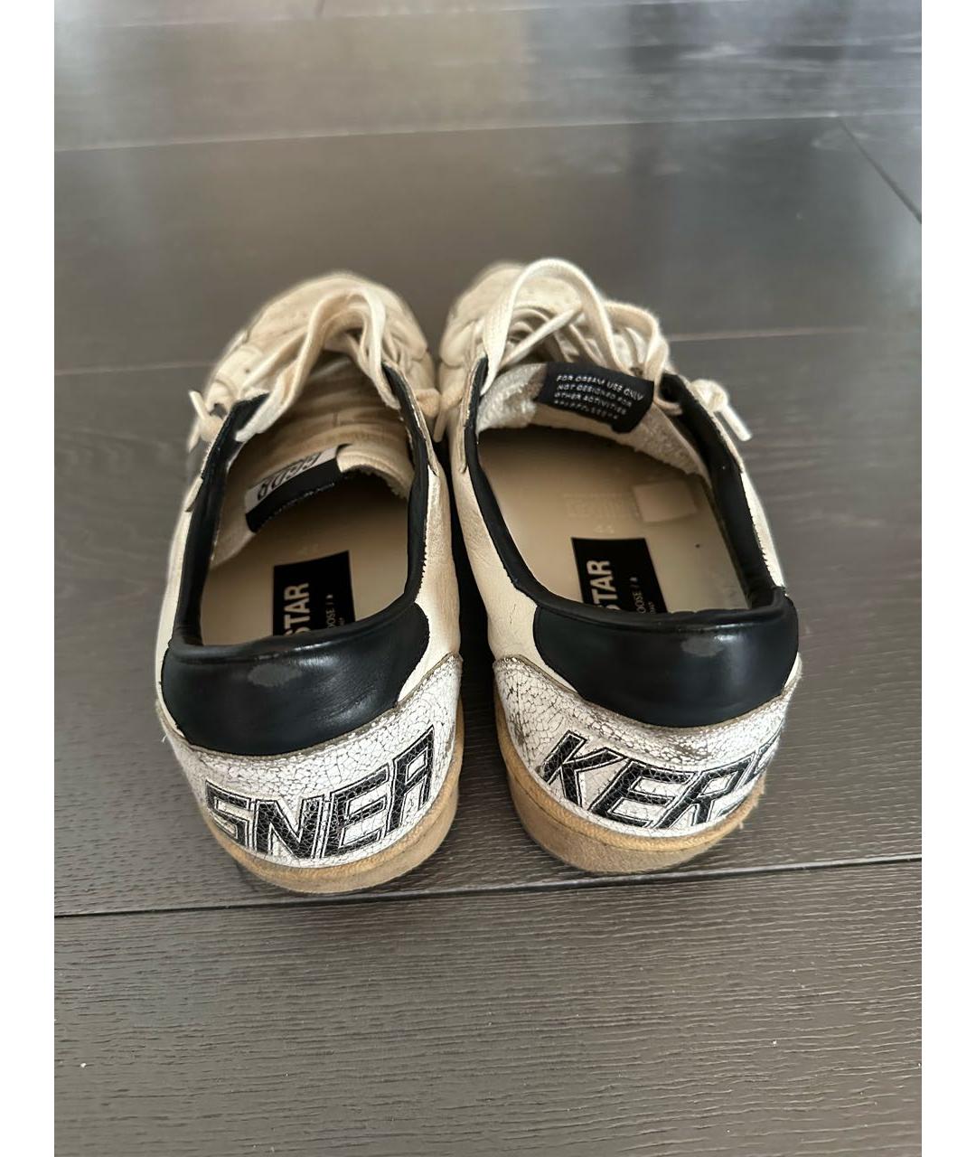GOLDEN GOOSE DELUXE BRAND Белые кожаные низкие кроссовки / кеды, фото 3