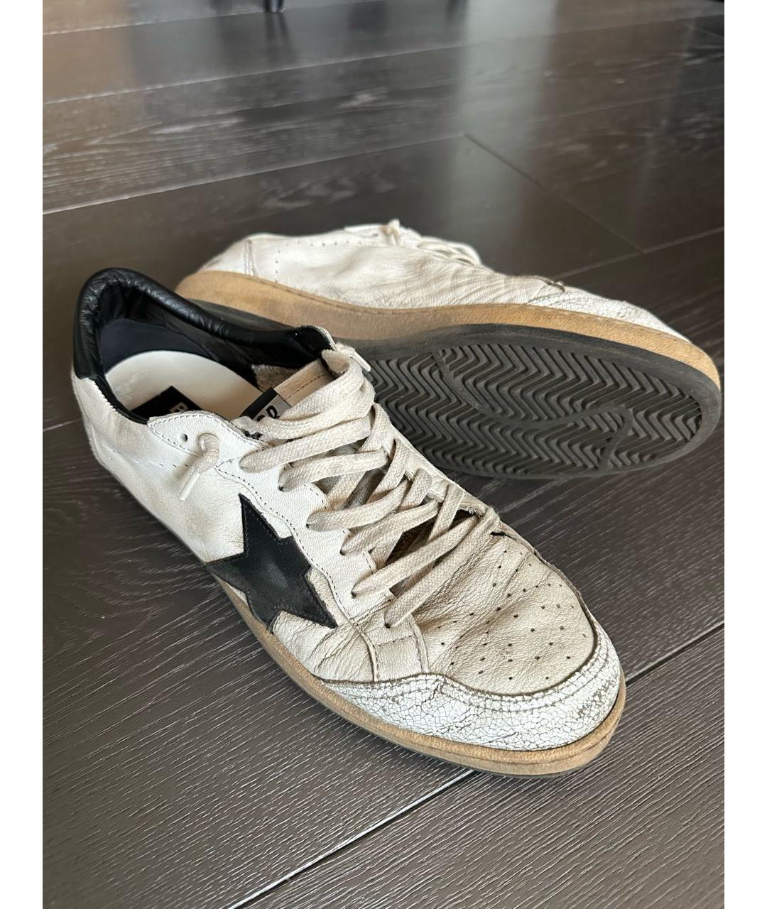 GOLDEN GOOSE DELUXE BRAND Белые кожаные низкие кроссовки / кеды, фото 5