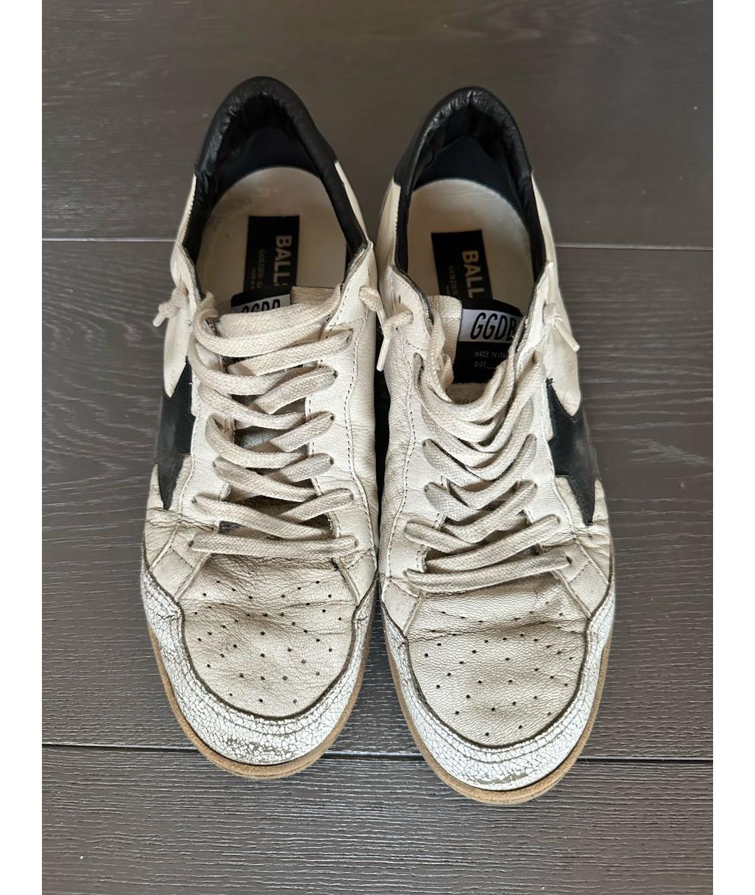 GOLDEN GOOSE DELUXE BRAND Белые кожаные низкие кроссовки / кеды, фото 2