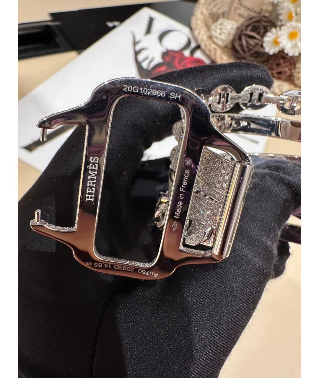 HERMES Серебрянный браслет из белого золота, фото 7