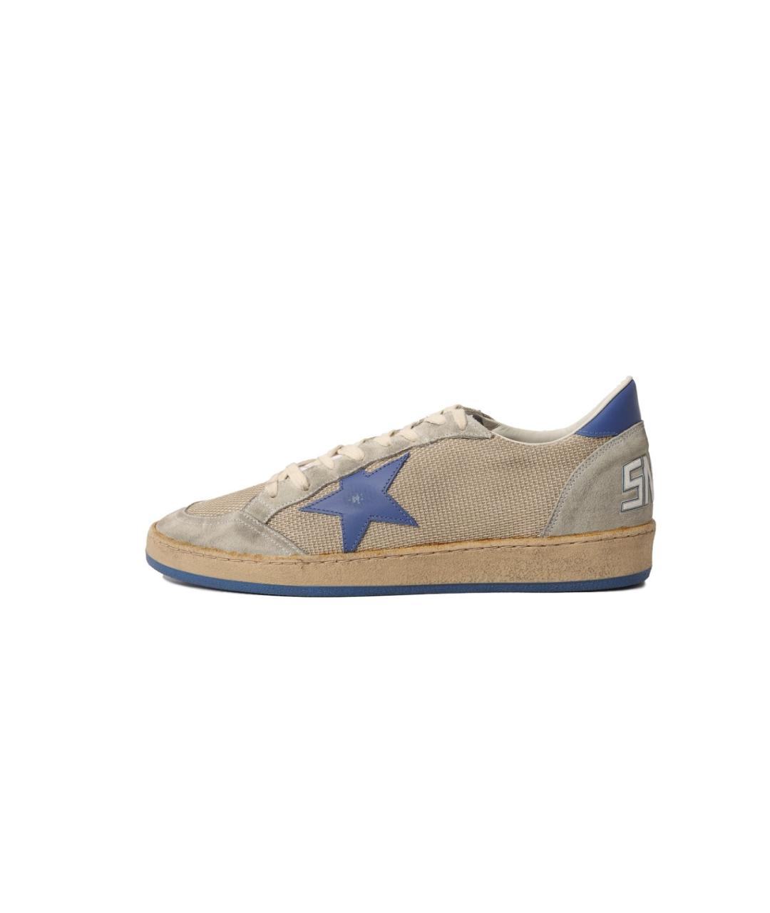 GOLDEN GOOSE DELUXE BRAND Бежевые текстильные низкие кроссовки / кеды, фото 6
