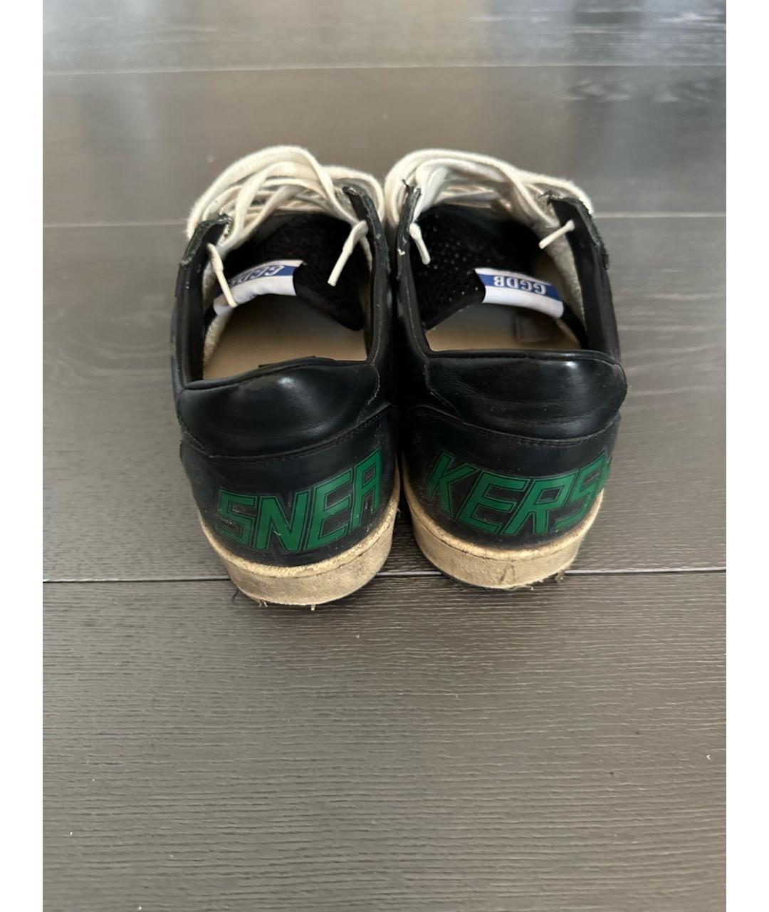 GOLDEN GOOSE DELUXE BRAND Черные кожаные низкие кроссовки / кеды, фото 3