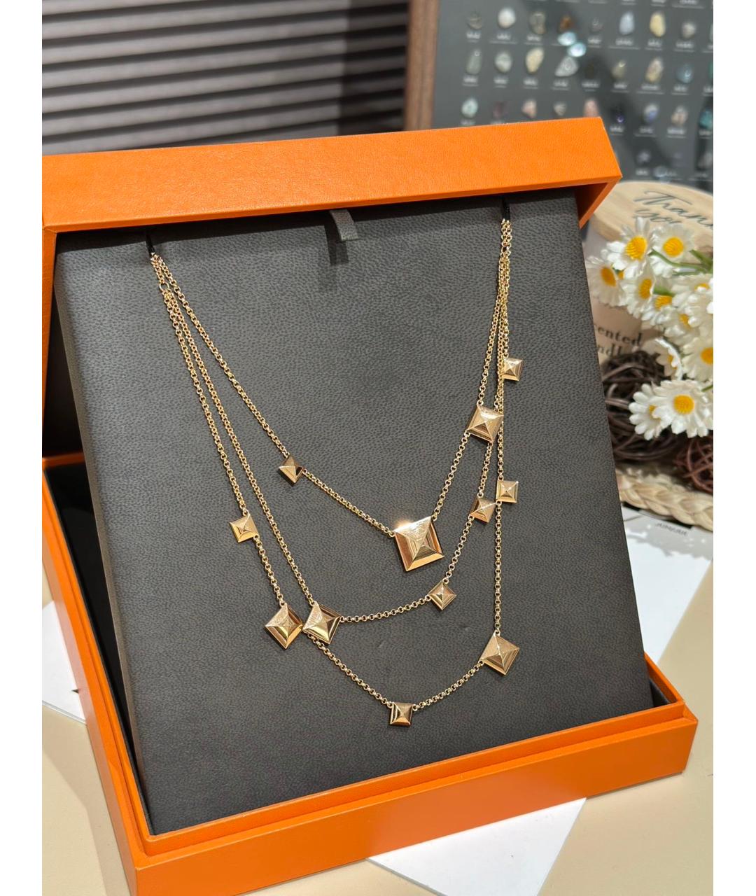 HERMES Золотое колье из розового золота, фото 2