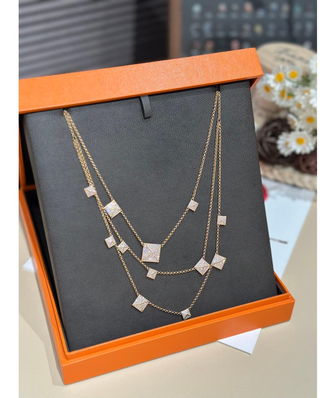 HERMES Золотое колье из розового золота, фото 6