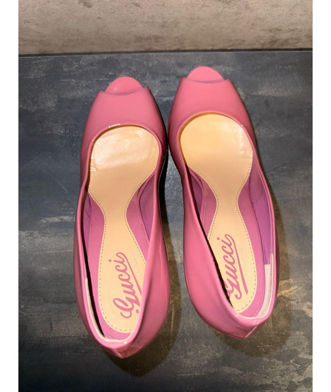 GUCCI Розовые туфли из лакированной кожи, фото 3