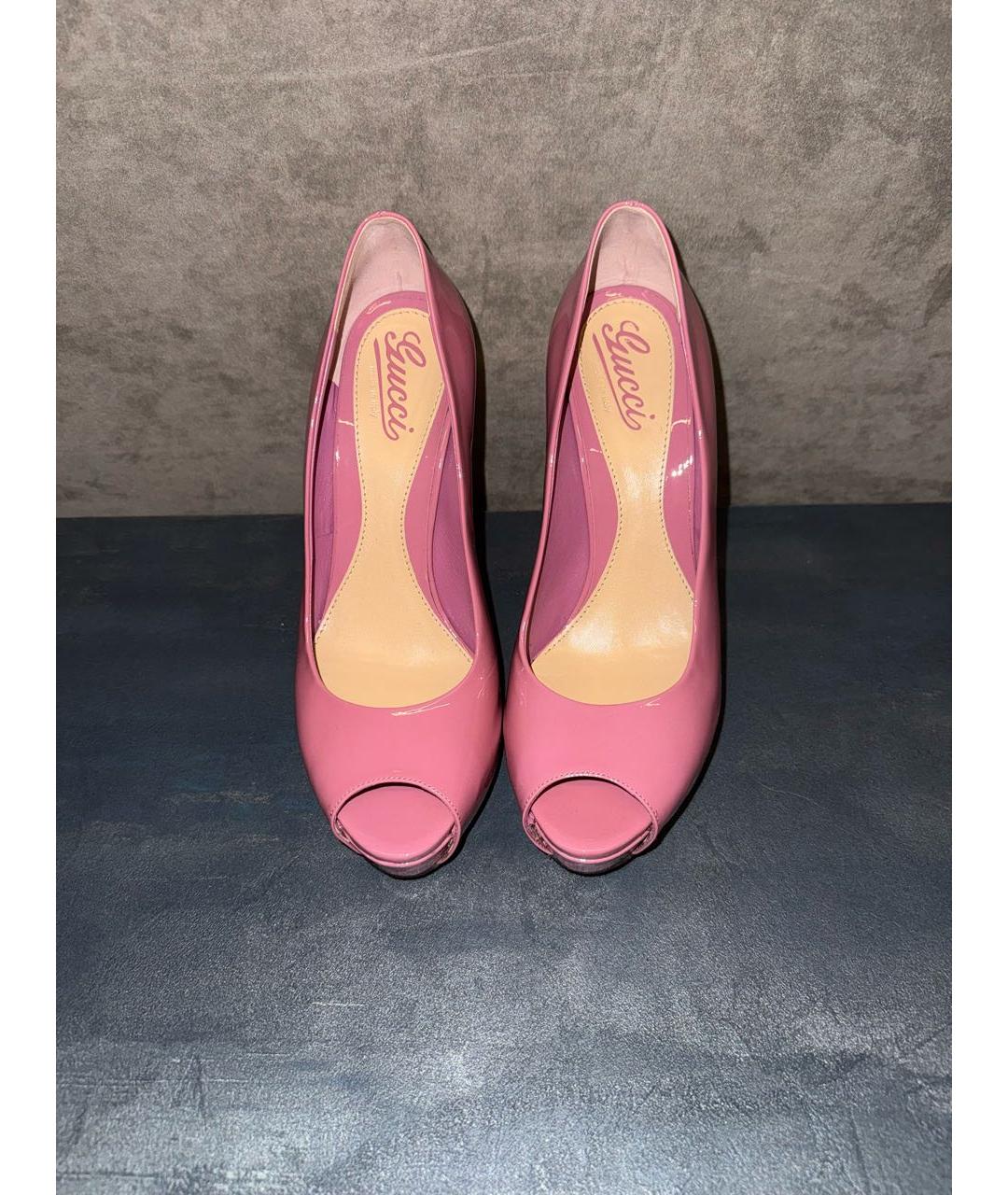 GUCCI Розовые туфли из лакированной кожи, фото 2