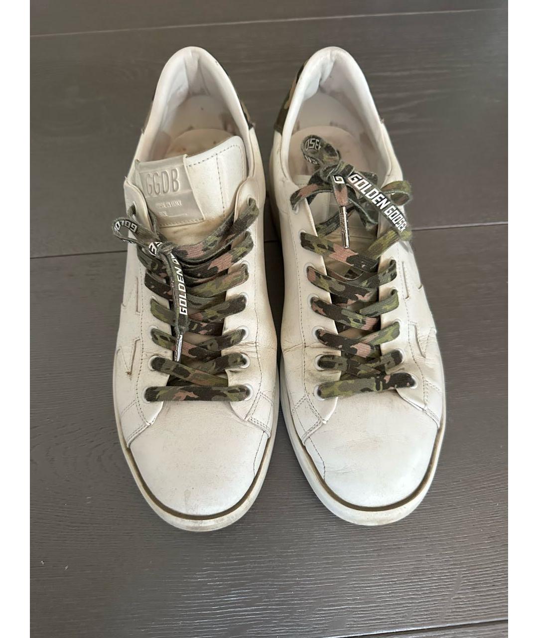 GOLDEN GOOSE DELUXE BRAND Белые кожаные низкие кроссовки / кеды, фото 2