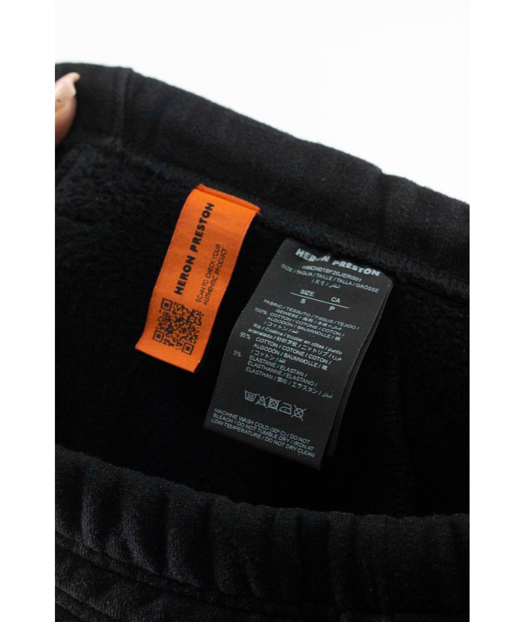 HERON PRESTON Черные хлопковые спортивные брюки и шорты, фото 3
