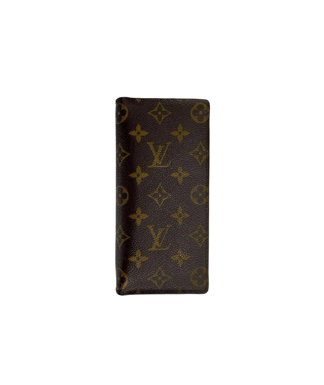 LOUIS VUITTON Коричневый кожаный кошелек, фото 1