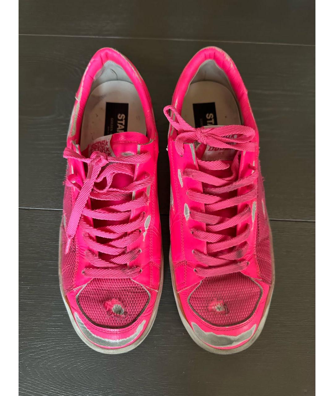 GOLDEN GOOSE DELUXE BRAND Розовые низкие кроссовки / кеды, фото 2