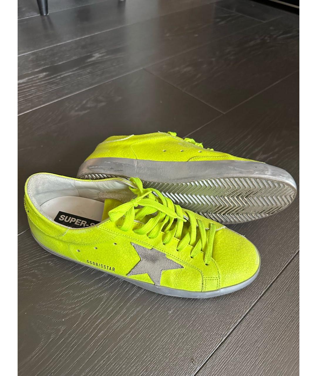 GOLDEN GOOSE DELUXE BRAND Желтые кожаные низкие кроссовки / кеды, фото 2