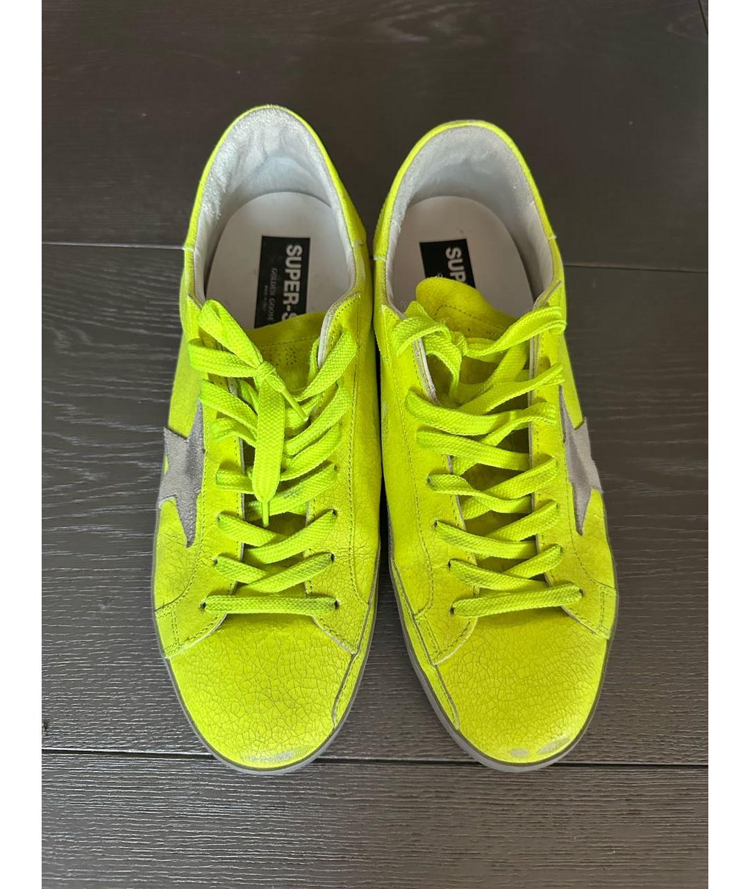 GOLDEN GOOSE DELUXE BRAND Желтые кожаные низкие кроссовки / кеды, фото 3