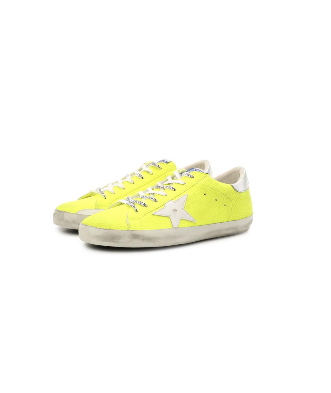 GOLDEN GOOSE DELUXE BRAND Желтые кожаные низкие кроссовки / кеды, фото 6