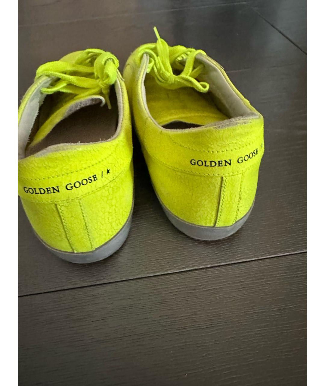 GOLDEN GOOSE DELUXE BRAND Желтые кожаные низкие кроссовки / кеды, фото 4