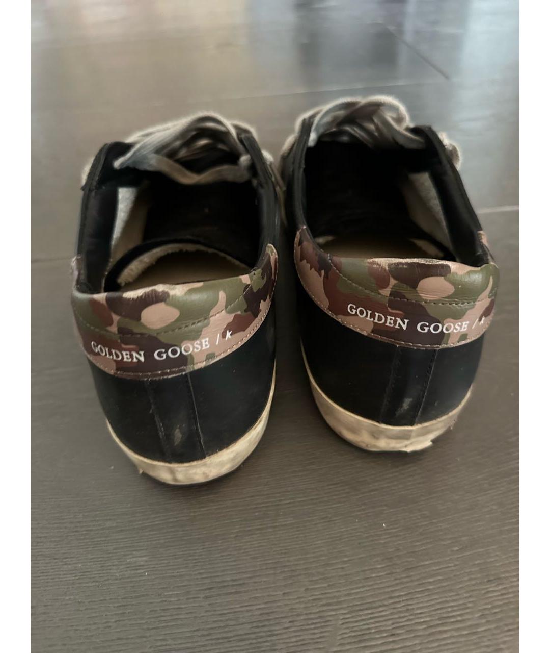 GOLDEN GOOSE DELUXE BRAND Черные кожаные низкие кроссовки / кеды, фото 3