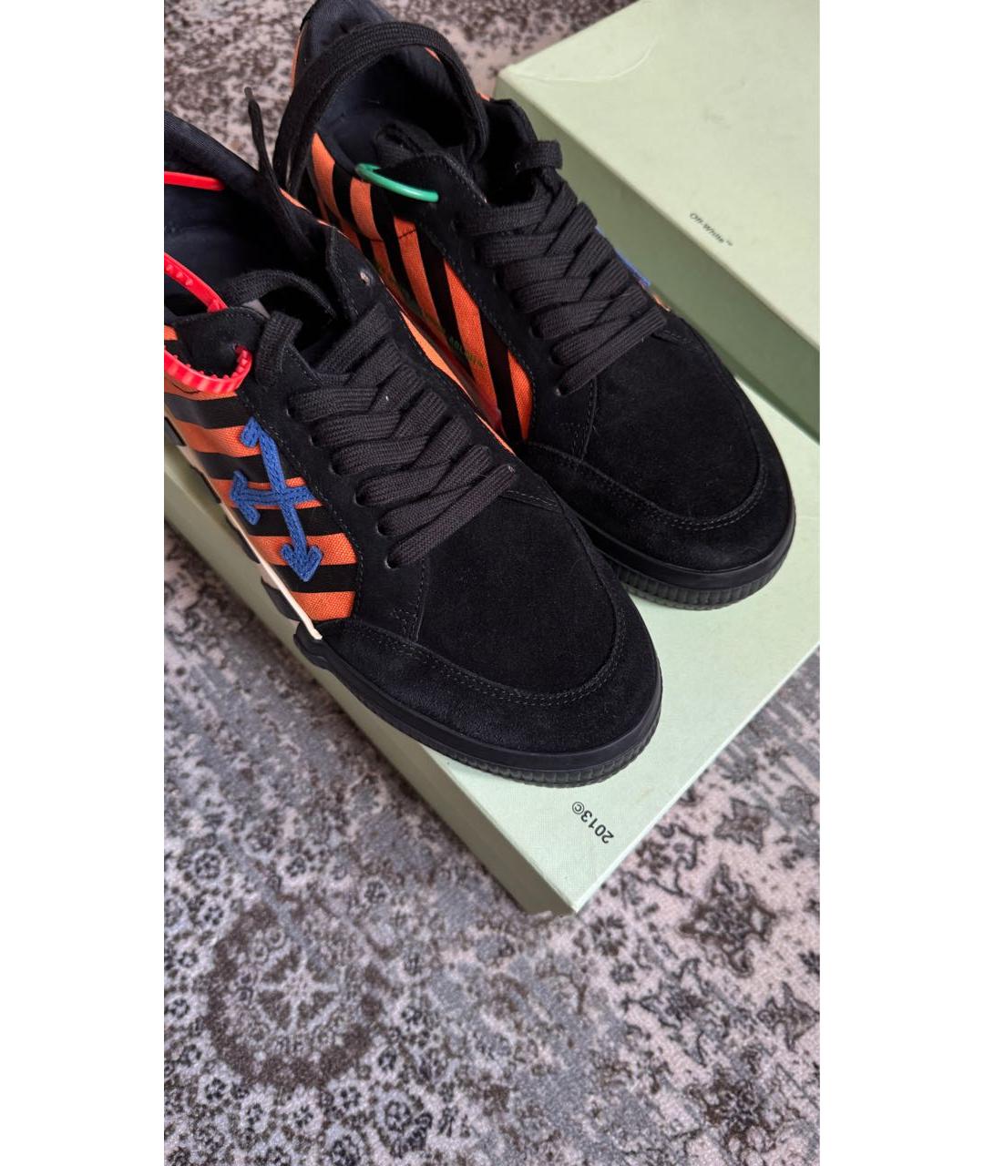 OFF-WHITE Черные замшевые низкие кроссовки / кеды, фото 3