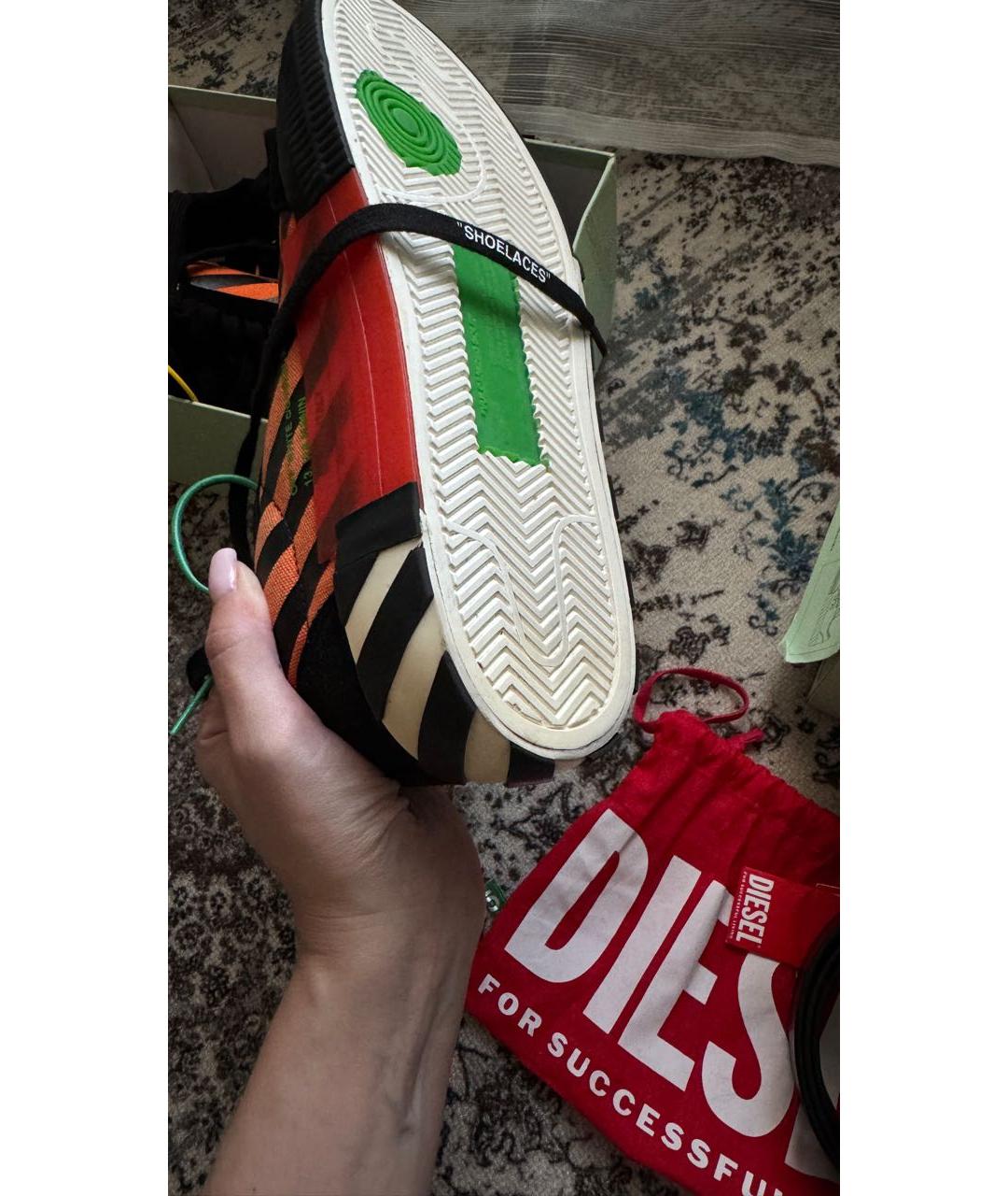 OFF-WHITE Черные замшевые низкие кроссовки / кеды, фото 6