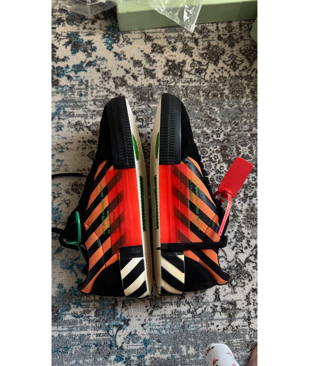 OFF-WHITE Черные замшевые низкие кроссовки / кеды, фото 8