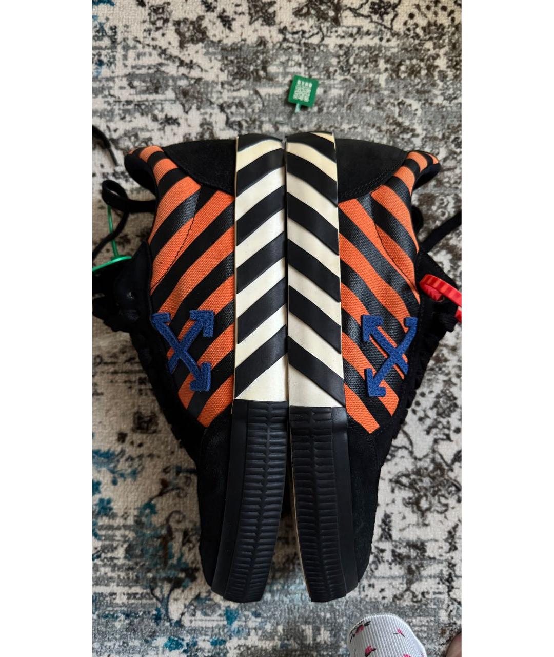 OFF-WHITE Черные замшевые низкие кроссовки / кеды, фото 7