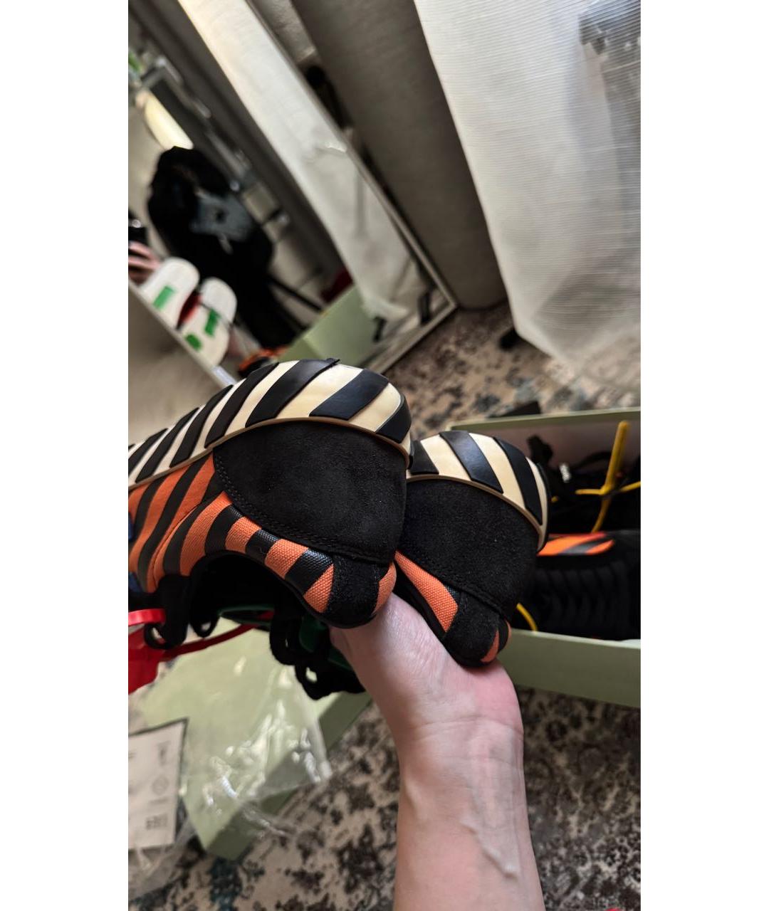 OFF-WHITE Черные замшевые низкие кроссовки / кеды, фото 4