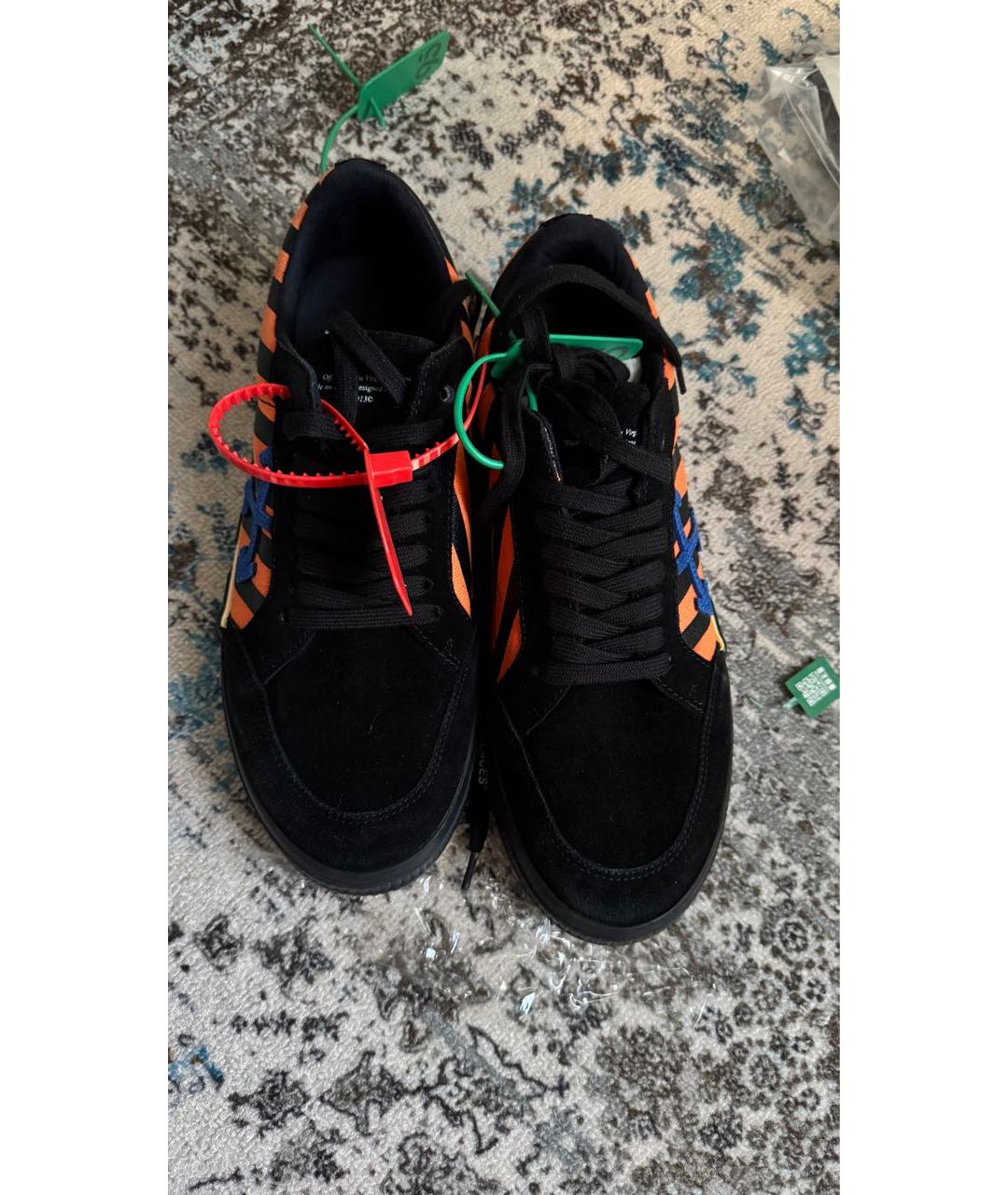 OFF-WHITE Черные замшевые низкие кроссовки / кеды, фото 5