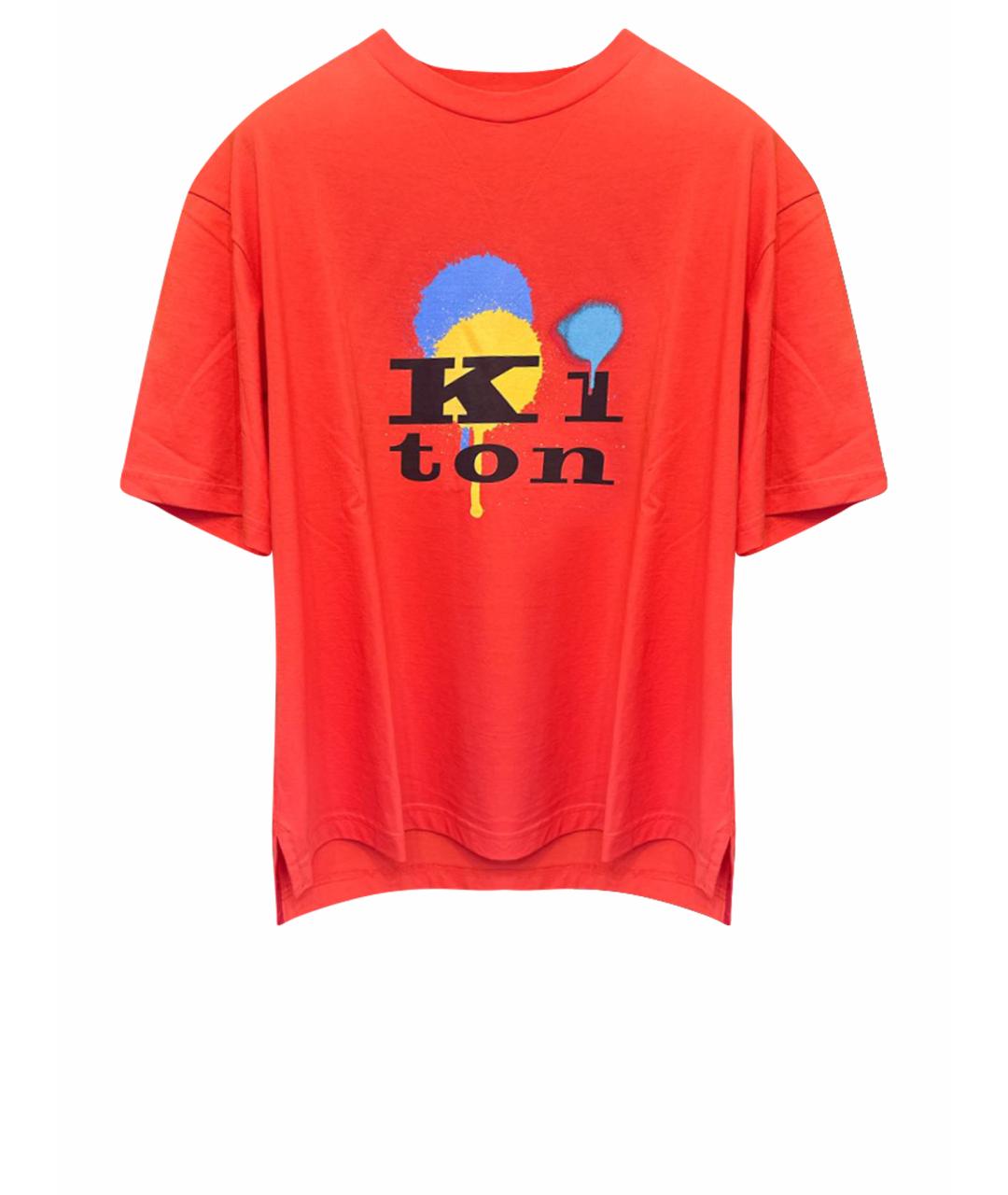 KITON Красная хлопковая футболка, фото 1