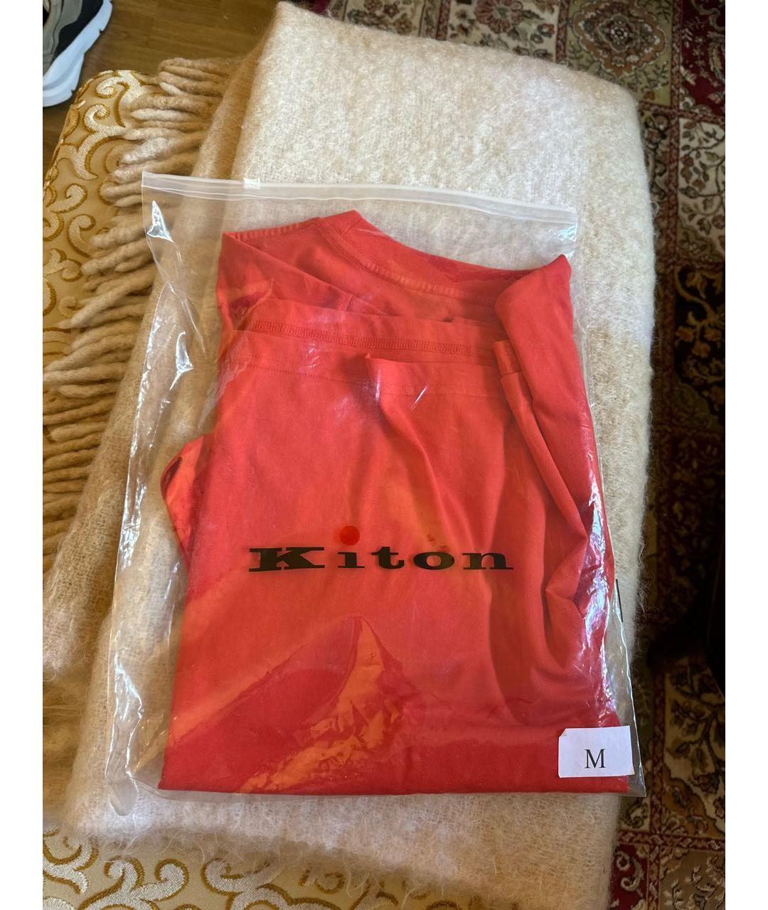 KITON Красная хлопковая футболка, фото 7