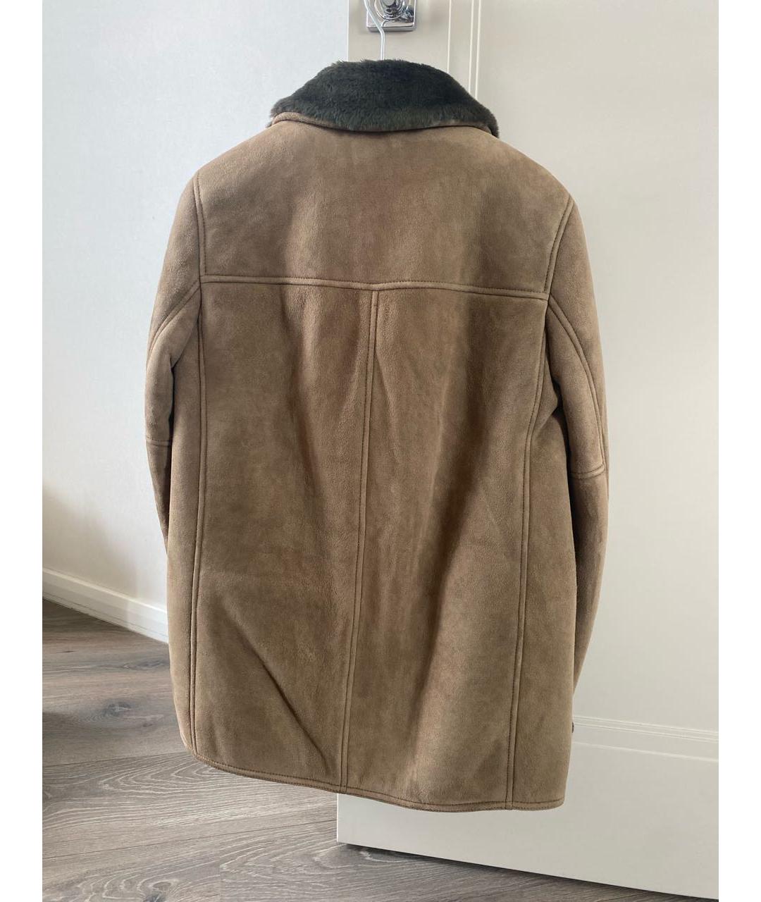 SAINT LAURENT Коричневая замшевая дубленка, фото 2