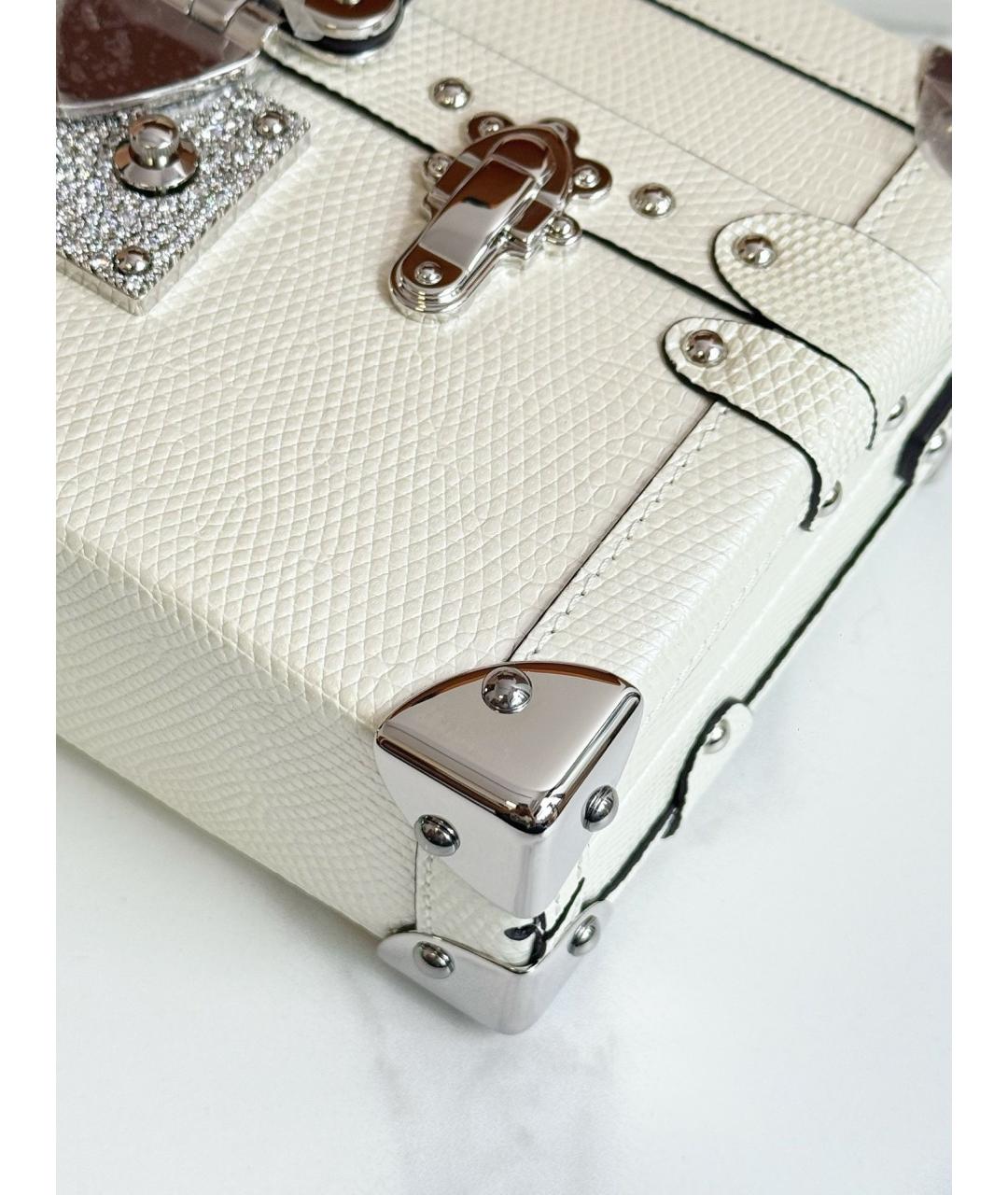 LOUIS VUITTON Белая кожаная сумка через плечо, фото 6