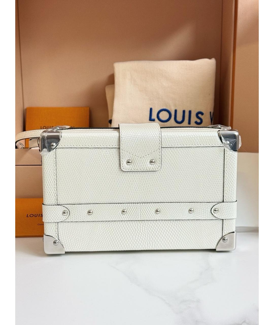 LOUIS VUITTON Белая кожаная сумка через плечо, фото 4