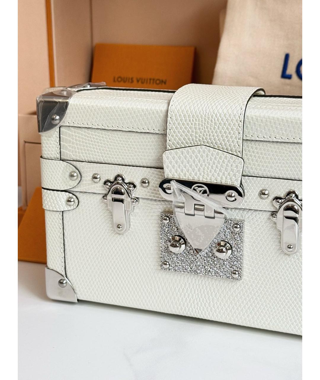 LOUIS VUITTON Белая кожаная сумка через плечо, фото 3