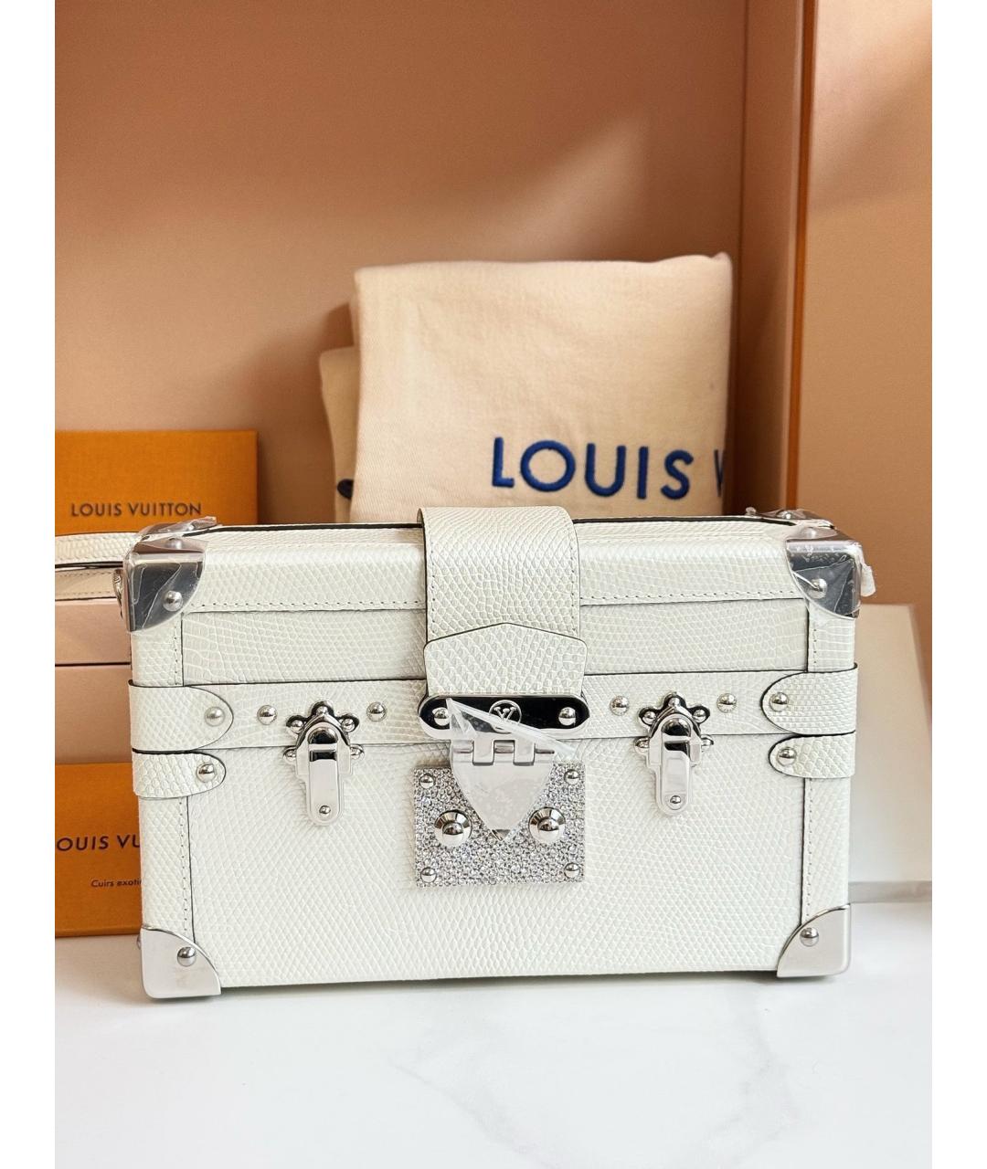 LOUIS VUITTON Белая кожаная сумка через плечо, фото 9