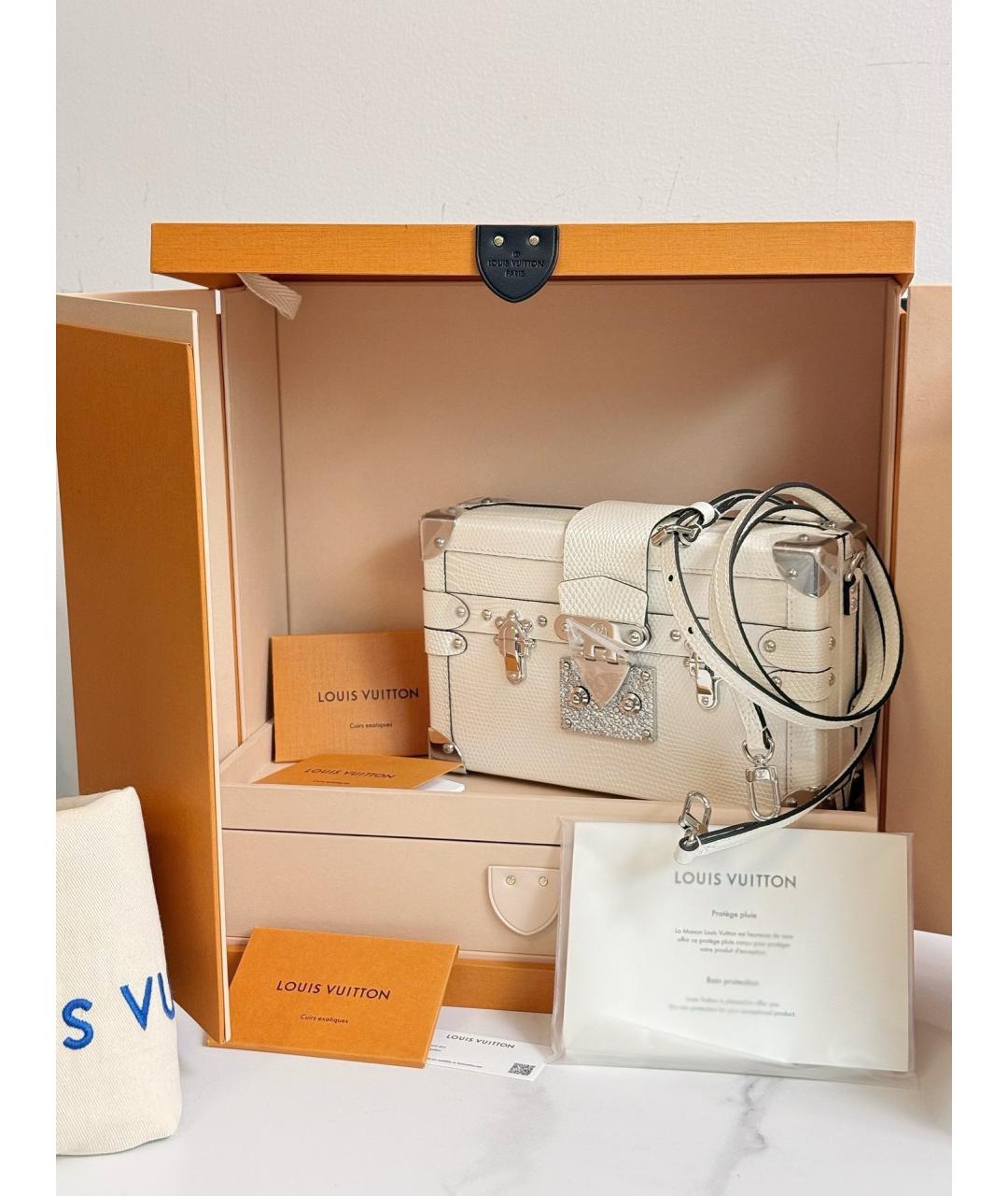 LOUIS VUITTON Белая кожаная сумка через плечо, фото 2