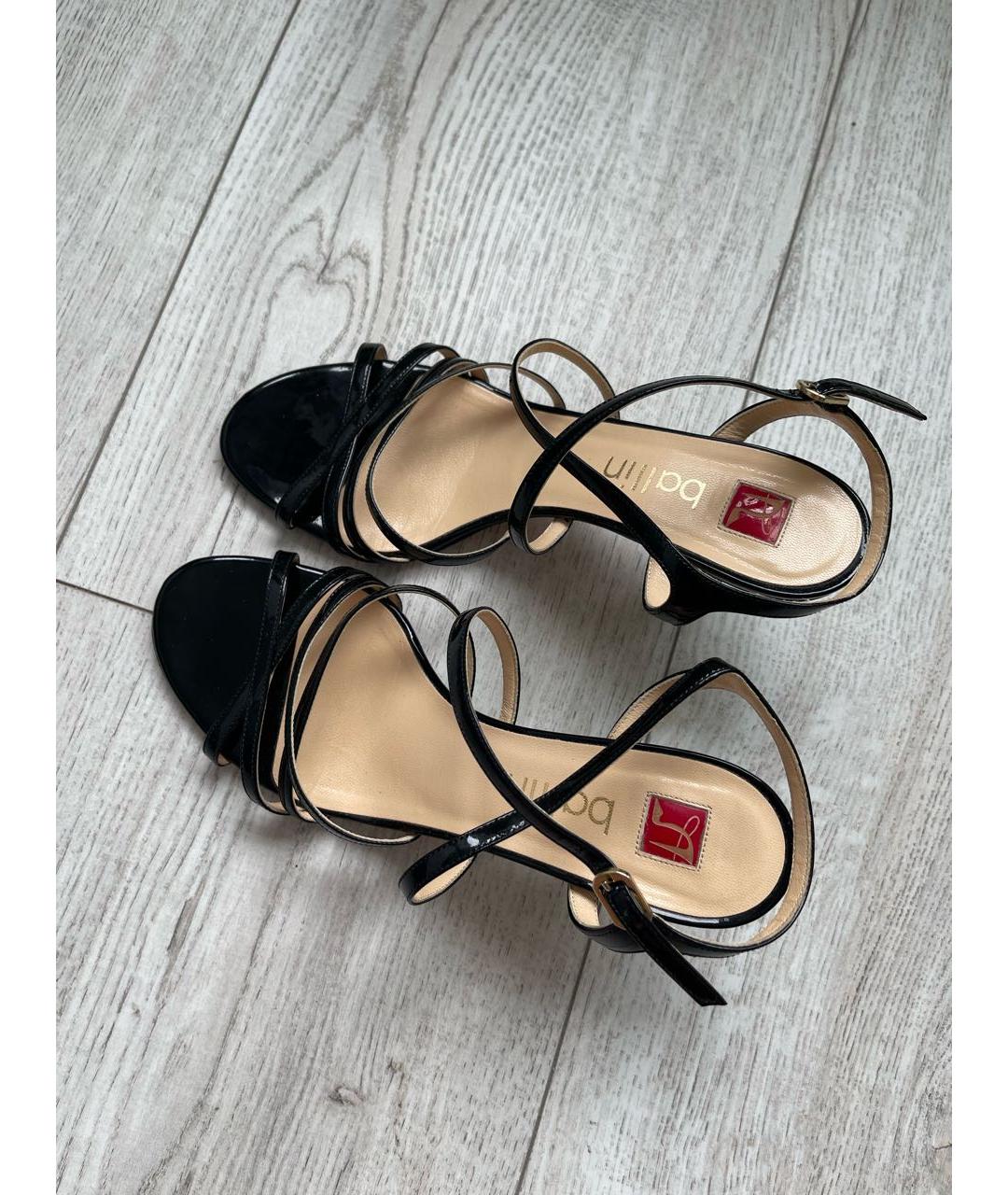 BALLY Черные кожаные босоножки, фото 4
