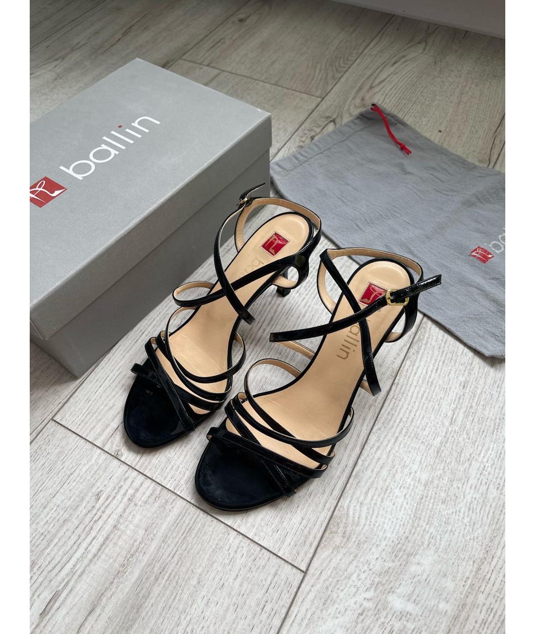 BALLY Черные кожаные босоножки, фото 6