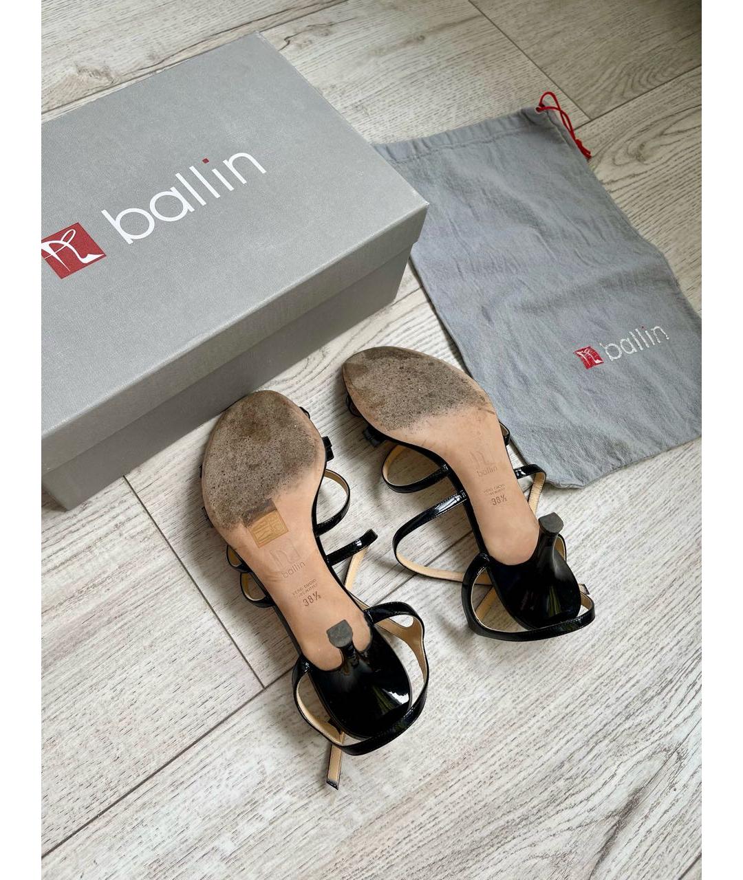 BALLY Черные кожаные босоножки, фото 7