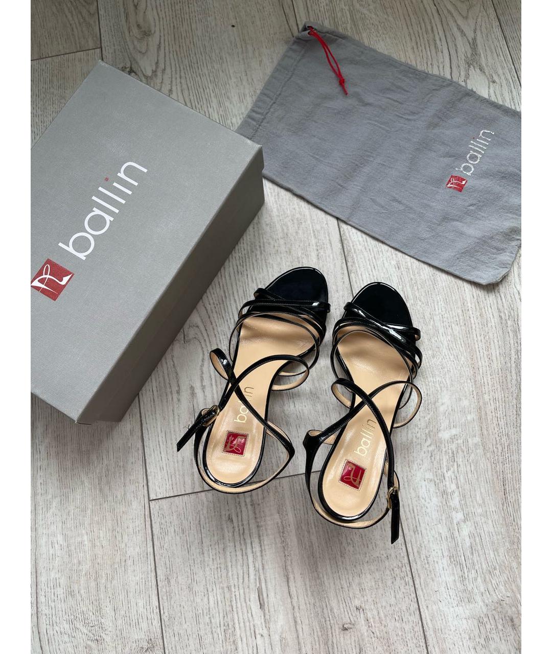 BALLY Черные кожаные босоножки, фото 2